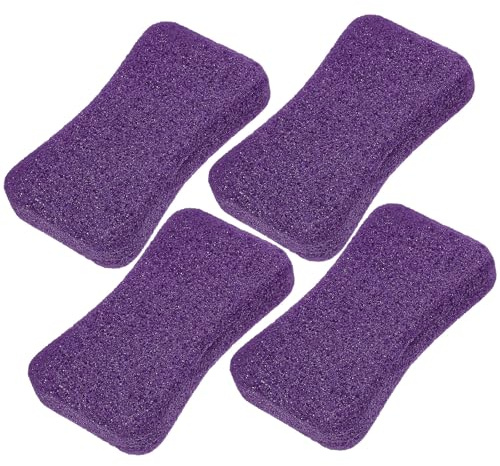 ABOOFAN 4 Stück Pediküre mit Violett Pu Fuß Bimsstein Ergonomisches Design Waschbar zur Entfernung von Starker Hornhaut und Trockener Fußhaut Zufällige Farbe