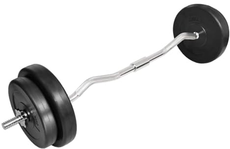 SZ Curlhantel Set 30 kg mit Curlstange 120 cm und Hantelscheiben – Krafttraining Hantelset für Bizepstraining Zuhause