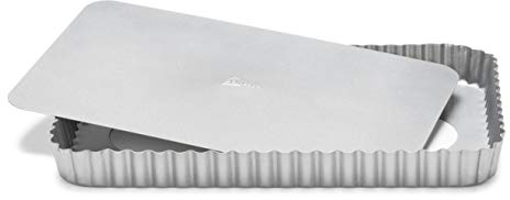 patisse 03568 – Moule à tarte rectangulaire - Tourtière à fond amovible Silver-Top - gris argenté - 32x22cm