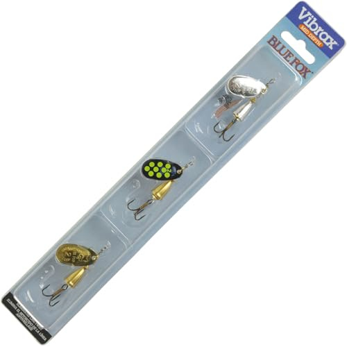 Blue Fox Vibrax Expert-Kit Gr. 2 Spinnköder - 3 Spinner zum aktiven Raubfischangeln, Forellenspinner, Kunstköder zum leichten Spinnangeln auf Forellen & Barsche