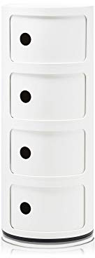 Kartell Componibili, 4 Elements, Weiß, Runde Basis