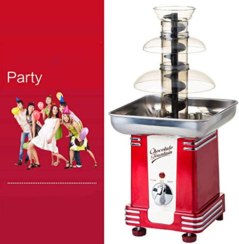 MU Fuente de Chocolate DIY para el hogar - Fuente de Fondue de Chocolate Completamente automática, Calentador rotatorio de Acero Inoxidable