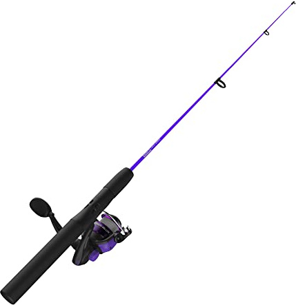 Zebco Dock Demon Ensemble Moulinet et Canne à pêche, Canne à pêche en Fibre de Verre de 76,2 cm, poignée de Canne en EVA, Moulinet Taille 10, traînée de Groupe motopropulseur, pré-bobiné avec Ligne