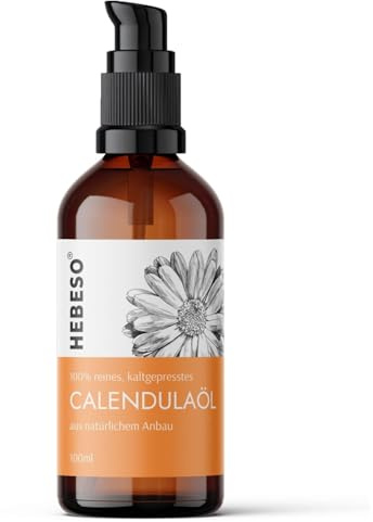 Calendulaöl 100% Rein & Natürlich Kaltgepresst 100ml - Ringelblumenöl heilende Wirkung - Gesicht - Haare - Perfekt für raue Haut - reduziert Rötungen und Risse - Empfohlen für Pflege von Kleinkindern