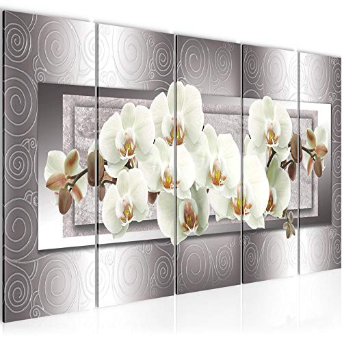 Runa Art Bild Blumen Orchidee Wandbilder auf Vlies Leinwand 5 Teilig Wanddekoration Wohnzimmer Schlafzimmer 205456b