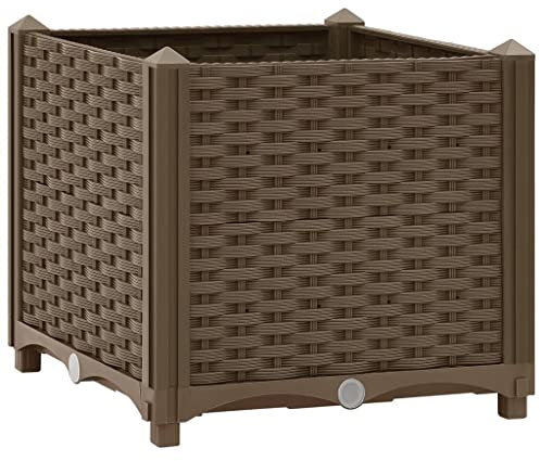 vidaXL Lit Surélevé Jardinière Lit de Plantation Pot de Plantes Bac à Fleurs Jardin Balcon Terrasse Extérieur 40x40x38 cm Polypropylène