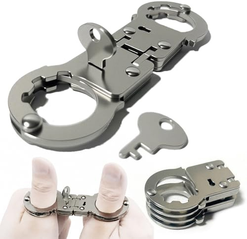 OnundOn Handschellen für Finger Metall Daumenschelle Fesseln Mini Daumenschellen Polizei Handschelle Bondage Fingerfesseln