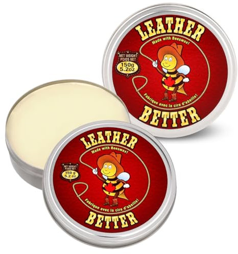 Leather Better All Natural Conditioner for Furniture - Leather Cleaner and Conditioner with Beeswax, Tallow & Jojoba Oil for Couches, Boots, Purses, Saddles and Tack, Jackets and Car Seats (10.4 oz)