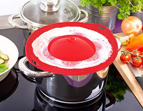 Boil Over Spill Stopper Lid for Steam Pot, BPA-Free 11.5 Silicone Cover, Used in Bakeware, Microwave Boil Spill Stopper Safe Guard (2 PCS)