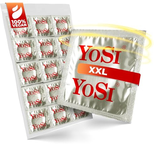 YOSI Markenkondome „XXL“ - 200 Stück (4 x 50 Stück) | mehr Platz und eine optimale Passform - 56 mm Breite - extra große Kondome, für intensives Erlebnis - XXL Condoms
