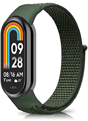 Niboow Armband för Xiaomi Smart Band 10/9/8, herr och dam, justerbart ersättningsband, sportrem i nylon som andas för Xiaomi Mi Band 10/9/8 - grönt