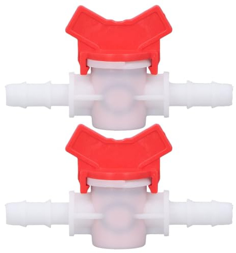 2 Stück Durchflussregler 10 mm Kunststoffventil Wasserstrom Regelventil Schlauch Wasser Schlauchverbinder ABS Schalter Zubehör Set (10mm Durchflussregler)