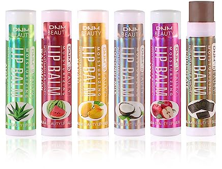 Joyeee Balsamo per Labbra - Burrocacao Labbra - Set di 6 Lip Balms - 6 Sapori - 100% Idratante Naturale - Lunga Durata - per Screpolate e Secche