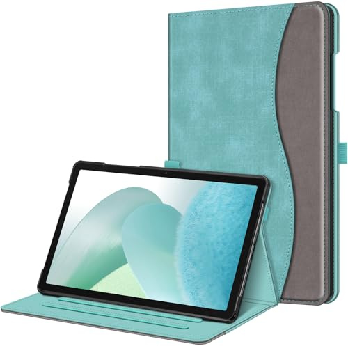 FINTIE Coque pour Samsung Galaxy Tab A11 Plus (A11+) 11 Pouces 2025 et Galaxy Tab A9 Plus (A9+) 11” 2023, Housse Folio et Multipositions, Etui avec Poche de Document, Turquoise Denim