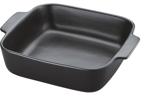 Auflaufform PROVENCE quadratisch 23 cm, Lasagneform aus Keramik, schwarz, made in Portugal