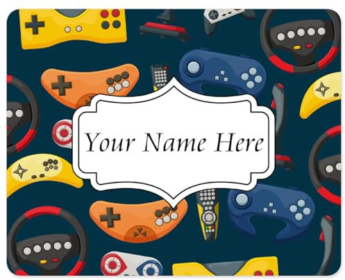 Personalised Game controllers Mouse Mat, smooth fabric top, non slip rubber backed mouse pad 5mm thick
