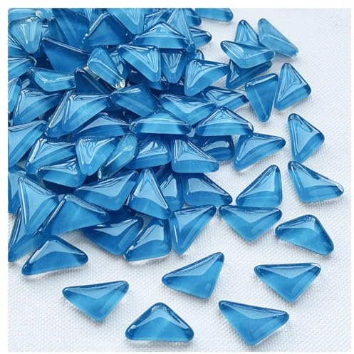 Hrlace 500g Bunte Mosaiksteine Kleine Kristall Mosaikfliesen zum Basteln Unregelmäßig Gemischte Glasmosaikfliesen Selbstklebend Mosaik Steine für DIY Handwerk Heimdeko Blaues Dreieck