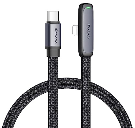 McDodo USB C auf Lightning Kabel 36W iPhone Ladekabel Kurz 90 Grad Nylon Fast für iPhone 14, 13, 12, 11, XS, XS Max, XR, X, 8, 8Plus, 7, 7Plus, 6s, 6s Plus, 6, 6 Plus, iPad