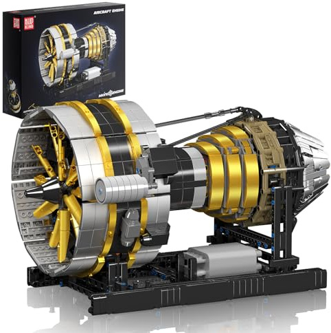 Mould King 10141 Technik Aero Engine Klemmbausteine Luftfahrttriebwerk Motor Bausatz Bausteine Simulation Turbofan Motor Model Kit Ffür Kinder/Erwachsene(2256 Teile)