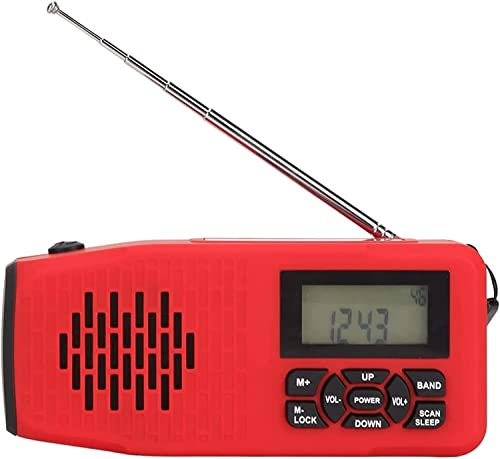 ESHINEDE Solar Hand Crank Emergency Weather Radio,NOAA/AM/FM Portable Radio with Flashlight Power Bank Cellphone Charger