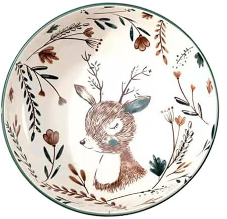 WEKADRIN Ciotola Ceramica Giapponese Con Motivo Animale Ciotola Per Insalata Zuppa Dessert Lavabile Lavastoviglie Per Feste e Famiglie