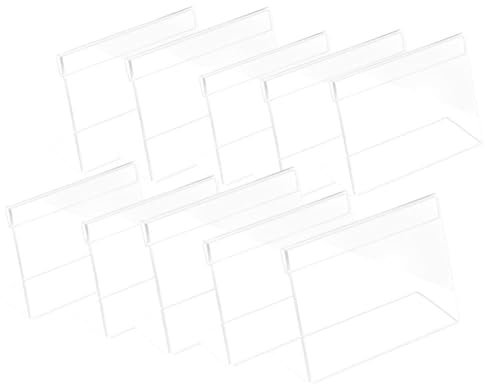 10 x Acryl-Präsentationsständer, Schreibtischschild, Etikettenrahmen, Preisschild, Display-Kartenhalter, Geschäftsetikett