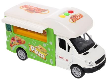 UPKOCH Food-Truck- Pizzawagen Spielmodell LKW Kochgeschirr vorgeben Kochen Spielzeugküchenzubehör Lebensmittel aus Plastik Legierung