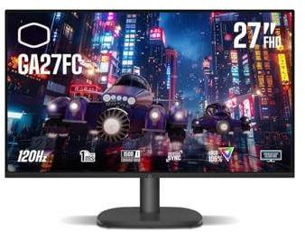 Cooler Master GA27FC-UK 27 Widescreen IPS Black Monitor (1920x1080/1ms/VGA/HDMI)