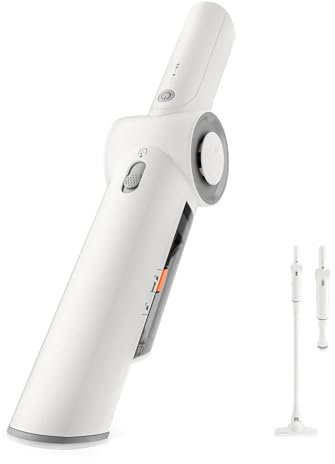 RVIFY Aspiradora de Coche Aspiradora de Mano inalámbrica, Limpiador sin escobillas multifunción Adecuado para Pelo de Mascotas, hogar y Coche Aspirador Mano(White)