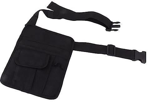 Adjustable Restaurant Waiter Waist Bag, Canvas Belt Pouch for Books, Phone Numbers with Multiple Pockets, Designed in Cube for Snug Fit