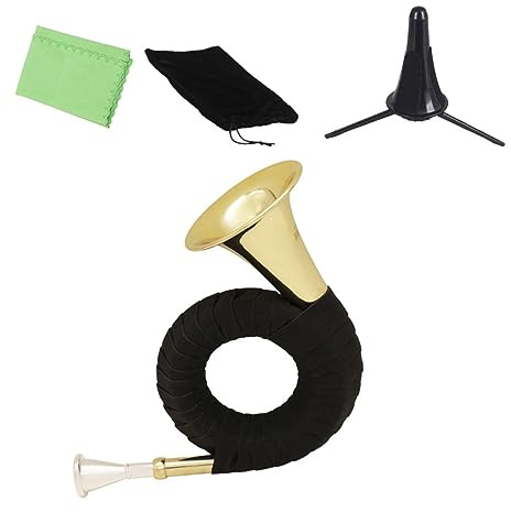 1 Stück Premium Waldhorn aus Messing als Blasinstrument | Profis und Musikliebhaber, Tragbar für Jederzeit Unterwegs, Klarer, Präziser Klang Zufällige Farbe