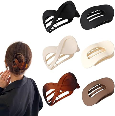pclapora 6 Stück Haarspangen Damen, Haarklammer, Haarspangen Damen Vintage, Flache Haarklammern, Französische Haarklammern, Halt Innenzähne Haar für Alltag, Entspannung