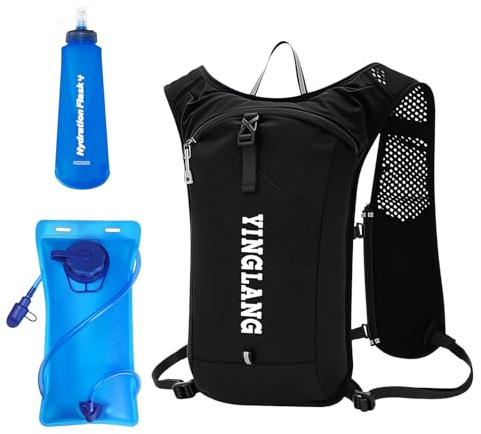 Cable Leader Zaino da bere ultraleggero da 8 l, per uomo e donna, con bolla da 2 l e bottiglia morbida da 500 ml, adatto per corsa, campeggio, escursioni, maratona