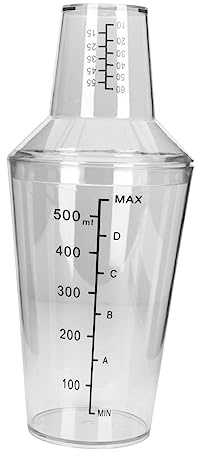 FUNOMOCYA Shaker Cocktail Due Sezioni con Misurino Trasparente Antisgocciolo e Antiscottatura per Bar Casa e Party