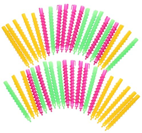 PLAFOPE 100 Stück Abs Spiral Dauerwellenwickler für Frauen Sanft zu Haar für Zuhause und Salon Spiralwickler Erzeugen Lockige Dauerwellen Zufällige Farbe