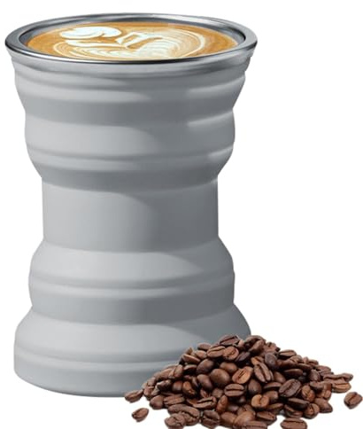 Fmzrbnih Vaso de agua plegable de silicona reutilizable para café plegable - telescópico de viaje al aire libre de gran capacidad de 320 ml para viajes, camping, senderismo, picnic
