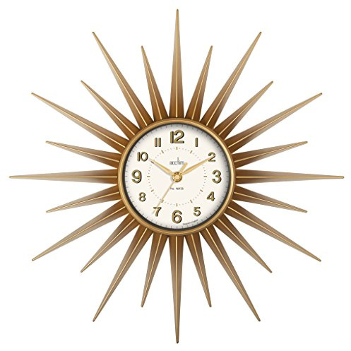 Acctim 21760 Stella Sprayed Starburst Wall Clock, Gold