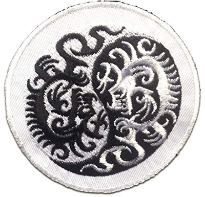 Catch the Patch Yin Yang Drache Aufnäher zum Aufbügeln 7,5 x 7,5 cm Bügelbild für Erwachsene mit Yoga Achtsamkeit, Bügelpatch Patches Bügelflicken
