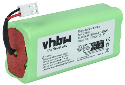 vhbw Batería Compatible con Philips Easystar FC8800/01 | FC8800, FC8802/01, FC8802, FC8802/02 robot limpieza (800 mAh, 14,4 V, NiMH)