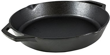 Lodge Double Handle Cast Iron Pan/Skillet, Black, 10.25-Inch