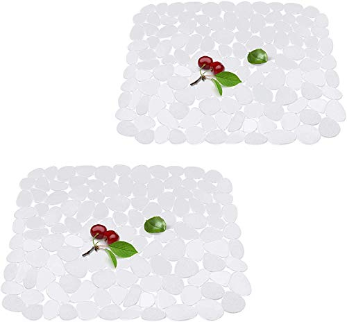 Top-spring Kitchen Sink Protector Mat Pebble Drainer Mat 30 * 40cm (Clear 2 Packs)