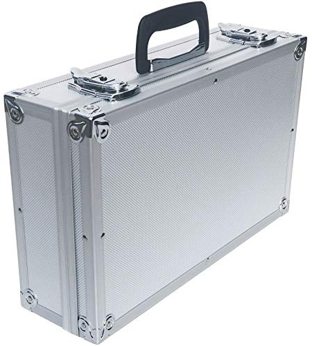 ECI® Aluminium Koffer Silber mit Würfelschaum Leer-Koffer Alukoffer Alu Box Werkzeugkoffer LxBxH 400 x 250 x 115 mm