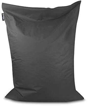 BuBiBag Sitzsack - rechteckiges Bodenkissen ohne Rand in 32 Farben und 3 Größen - Outdoor Sitzsäcke Indoor Beanbag für Kinder und Erwachsene (Anthrazit-170x150 cm)