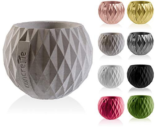 CONCRETTE Blumentopf Blumenkübel Zement-Pflanzkübel Übertopf aus Beton Bauble Ø 7 cm/Ø 7,6 cm | 17 Farben