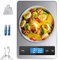 HOWEIFULL Bilancia Cucina Digitale, 15 kg Ricaricabile Bilancia da Cucina con Ampia Superficie di Pesatura, 1g/0.04oz Alimenti Pesa Precisione, 5 Unità, Acciaio Inossidabile