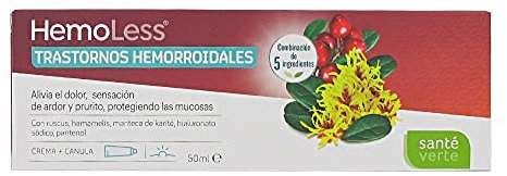HEMOLESS CREMA PARA HEMORROIDES ALIVIA EL DOLOR, SENSACION DE ARDOR Y PRURITO 50 ML