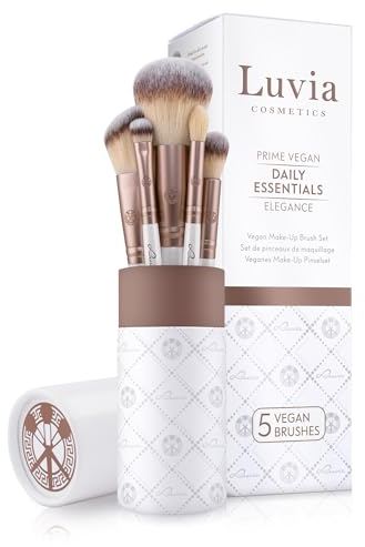 Set de pinceaux de maquillage Luvia, Daily Essential Set, pinceaux à poudre et à yeux, 5 pinceaux cosmétiques véganes, pinceaux de maquillage