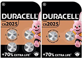 6 pilas Duracell CR 2025 con litio (1 blíster de 2 baterías + 1 blíster de 4 baterías)