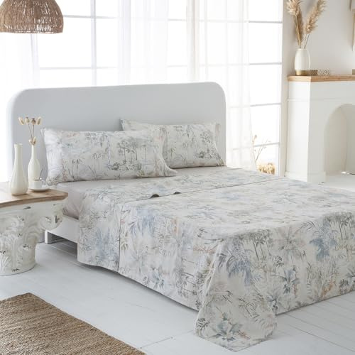 COTTON ARTean Juego sábanas Cama 135 Satén 200 Hilos Ecuador Multicolor | Incluye 3 piezas: encimera, bajera ajustable, 1 funda de almohada. Certificado OEKO-TEX