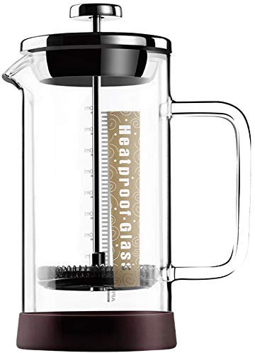 Knadgbft Cafetera de prensa francesa, cafetera de 300 ml, vidrio para bebidas de café